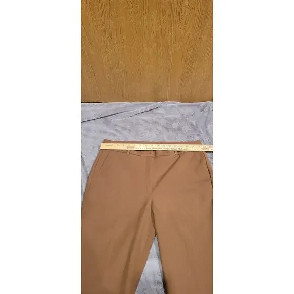 White House Black Market Pants Women's 14 Tan Camel Elle Slim Ankle Career Work - Picture 2 of 6